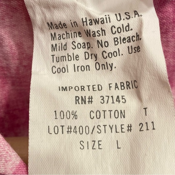 Vtg Hilo Hattie Shirt Women's Hawaiian Pink Floral Button up Aloha USA Beach - Picture 5 of 5